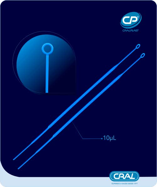 Alça descartável estéril 10ul - 18288 - Alça 10ul pt/10
