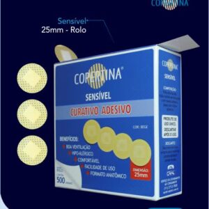 Curativo pós coleta em rolo - COPE500IR - Curativo adesivo infantil diâmetro 25mm em Rolo