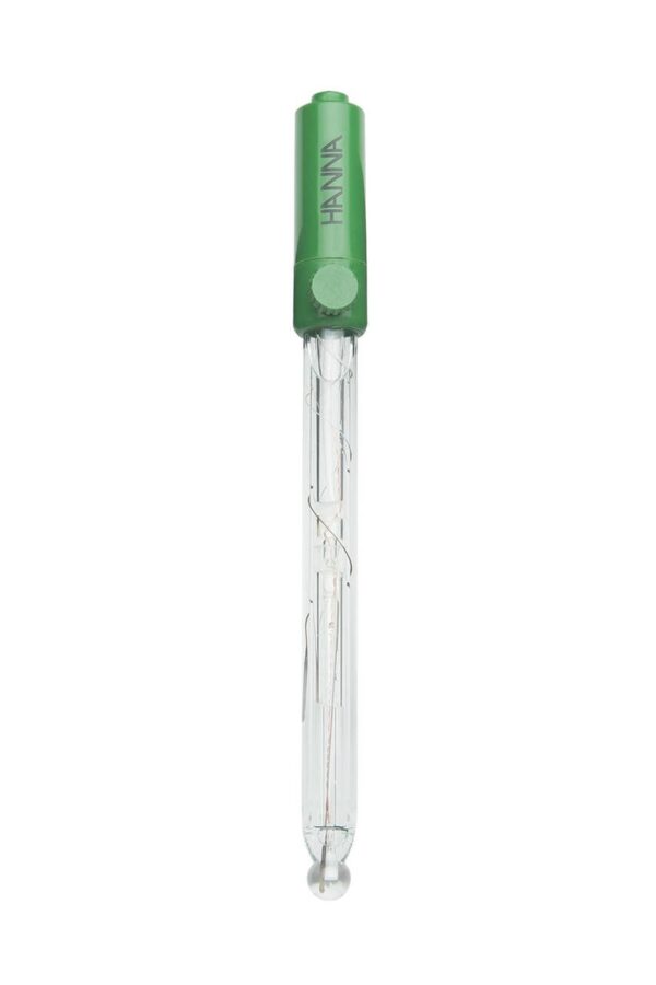 Eletrodo de pH com corpo de vidro, recarregável e conector rápido DIN