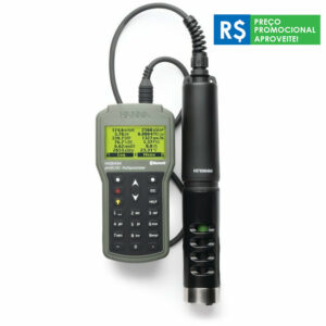 Medidor Portátil Multiparâmetro para pH/EC/OD óptico com Bluetooth c/ cabo de 4 m