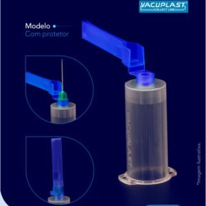 Adaptador de agulha para coleta de sangue a vácuo - HSE-250 - Modelo com protetor