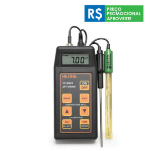 Medidor de pH, mV, °C Portátil com Calibração Automática e Compensação de Temperatura