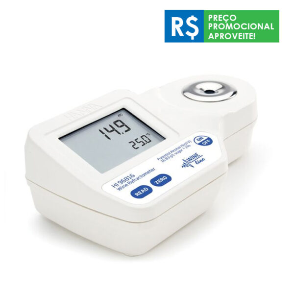 Refratômetro digital para medição de açúcar no vinho e álcool potencial