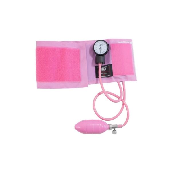 CONJUNTO APARELHO DE PRESSÃO NYLON VELCRO + ESTETO ROSA BIC CE0727 - Imagem 2