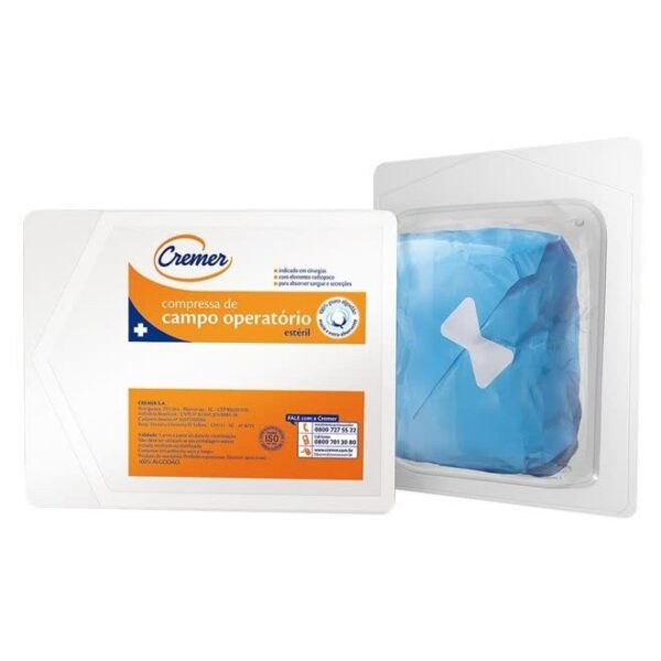 COMPRESSA CIRÚRGICA ESTÉRIL (CAMPO OPERATÓRIO) 45X45 C/5 CREMER