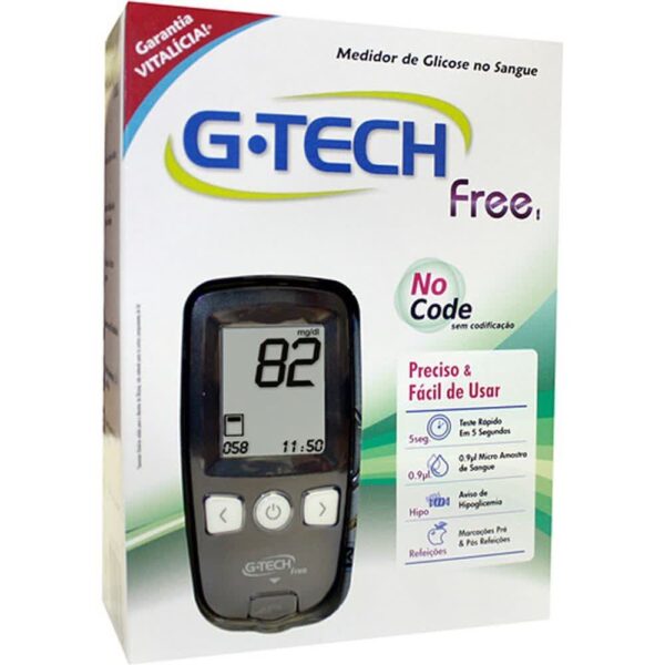 KIT MEDIDOR MONITOR DE GLICOSE FREE 1 - G-TECH