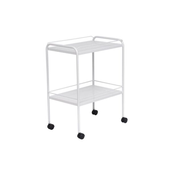 MESA AUXILIAR PINTURA EPÓXI 90X50X80CM COM RODIZIO E VARANDA - SALUTEM