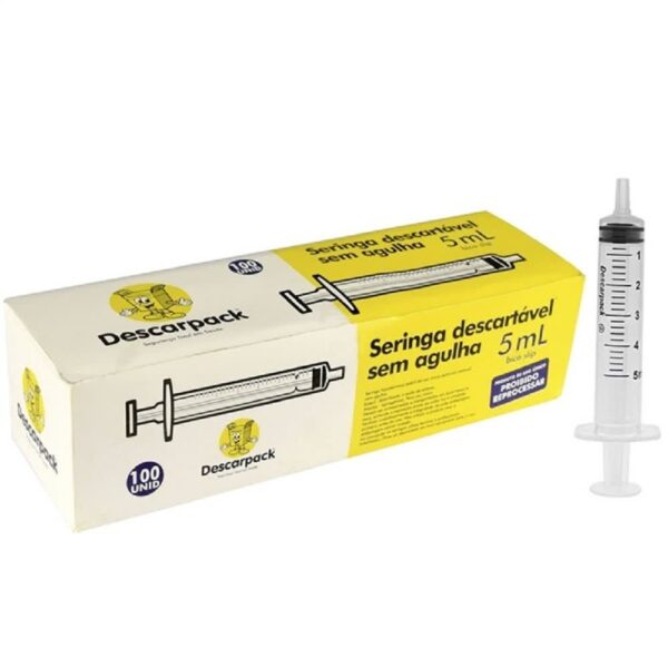SERINGA DESCARTÁVEL SLIP 05 ML C/100 DESCARPACK