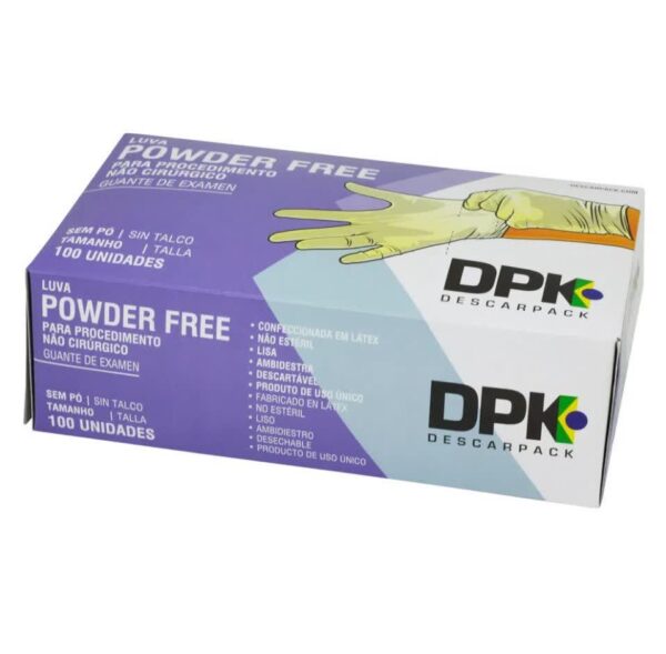 LUVA PROCEDIMENTO LÁTEX POWDER FREE (SEM TALCO) C/ 100 DESCARPACK - Imagem 2