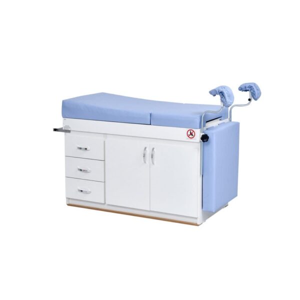 MESA GINECOLÓGICA LUXAL GABINETE MDF - 2 PORTAS E 3 GAVETAS CUBA CHAPA DE AÇO - SALUTEM - Imagem 3