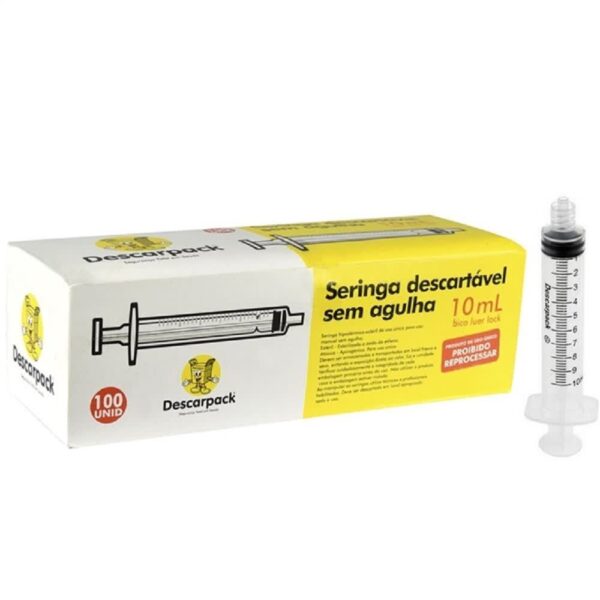 SERINGA DESCARTÁVEL LOCK 10ML C/100 DESCARPACK