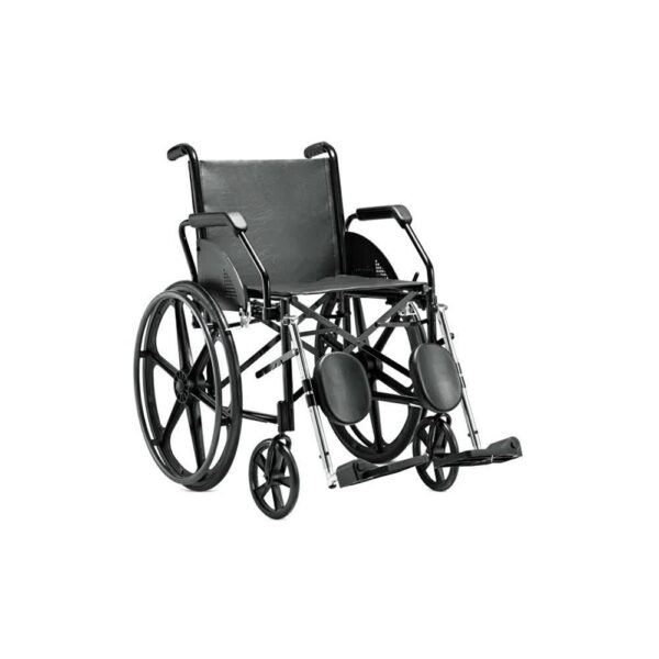 Cadeira de Rodas 1016 Courvim Preta 45cm Pneu Maciço Jaguaribe - Imagem 2