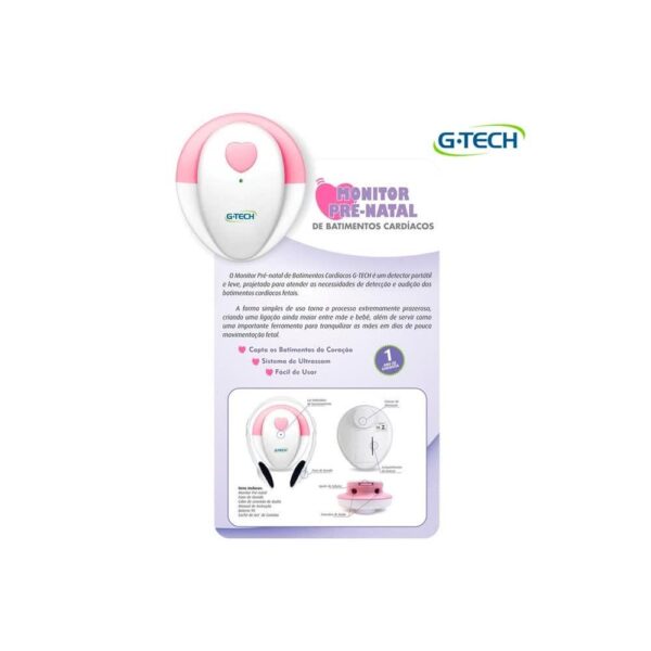 Doppler Monitor Pré-natal de Batimentos Cardíacos G-TECH - Imagem 2
