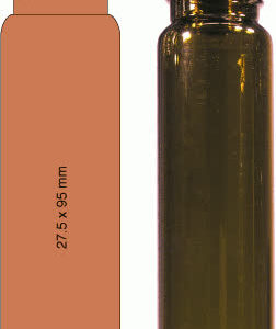 VIAL C/R N24(EPA) AMBAR 27,5X95MM 40ML C/100PC