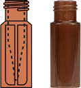 VIAL EM PP C/R N9 AMBAR C/INSERT VIDRO 11,6X32MM 0,15ML 100P