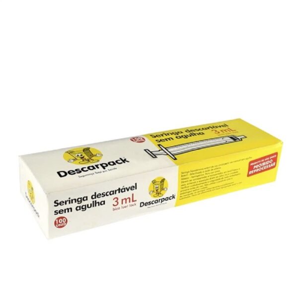 SERINGA DESCARTÁVEL LOCK 03 ML C/100 DESCARPACK - Imagem 2