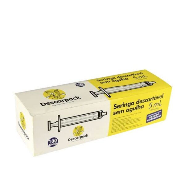 SERINGA DESCARTÁVEL SLIP 05 ML C/100 DESCARPACK - Imagem 3