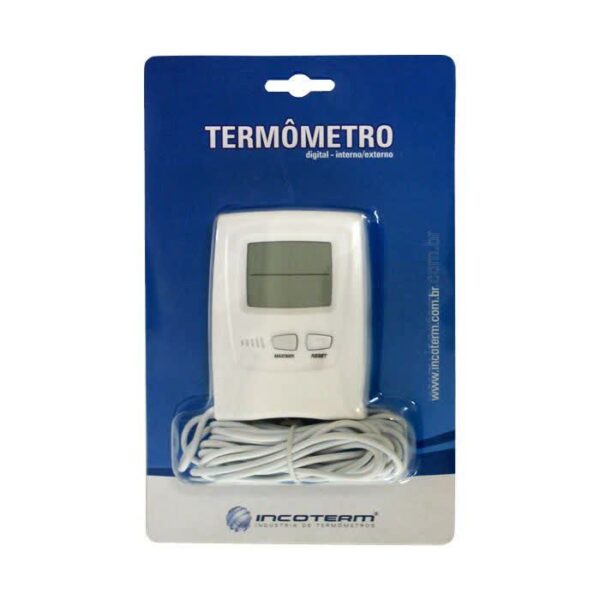 Termômetro Máxima e Mínima Digital Escala Interna -20+70ºC e Externa -50+70ºC com Cabo