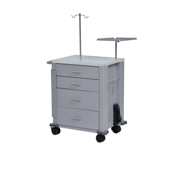 CARRO DE EMERGÊNCIA COM 4 GAVETAS - SALUTEM MÓVEIS HOSPITALARES