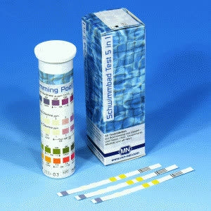 TESTE DE PISCINAS 5X1 CL LIVRE/TOTAL ALCAL.DUREZ.T.E PH C/50