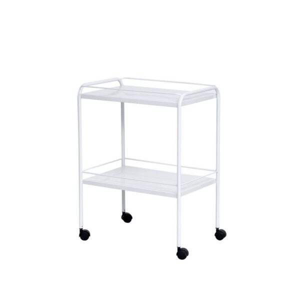 MESA AUXILIAR PINTURA EPÓXI 60X40X80CM COM RODIZIO E VARANDA - SALUTEM