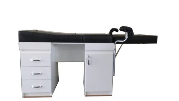 MESA GINECOLÓGICA COM GABINETE MDF - 1 PORTA E 3 GAVETAS - SALUTEM