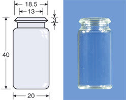 VIAL S/R SNAP ON CAPS N18 INCOLOR 5ML 20X40MM C/100PC