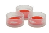 CLR CAP W/PTFE/RED SI RUBBER SEPTA,500PK