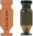 VIAL S/R N11 AMBAR CONICO C/BASE 1,1ML 11,6X32MM C/100PC