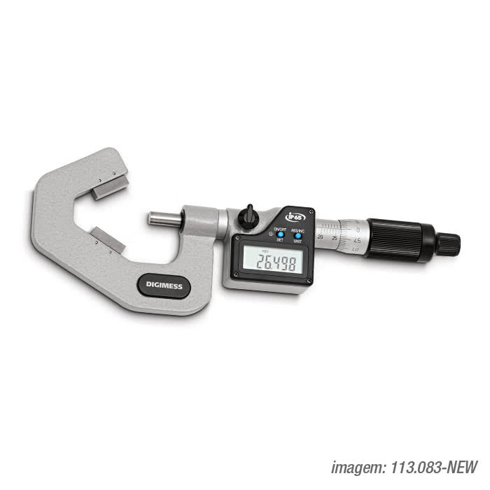 MICROMETROS EXTERNOS DIGITAIS (BATENTES V) 113.081-NEW (IP65) 2.3-25mm (3 CORTES)