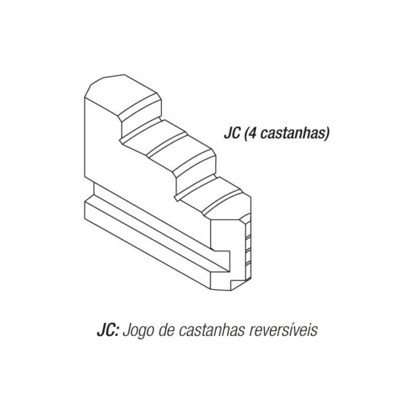 PLACAS PARA TORNO COM 4 CASTANHAS INDEPENDENTES 820.103 D 160mm - Imagem 3