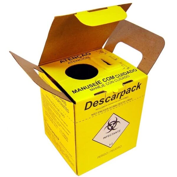 COLETOR DE MATERIAIS PERFUROCORTANTES AMARELO 1,5 LITROS DESCARPACK - Imagem 4