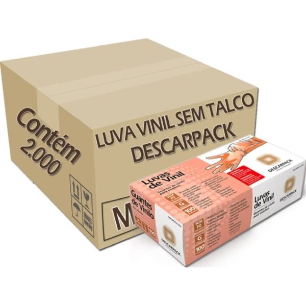 LUVA DE PROCEDIMENTO VINIL SEM TALCO EMBARQUE C/2.000 DESCARPACK