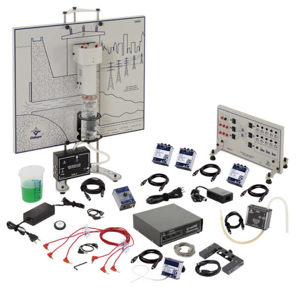 Conjunto energia renovável, hidroelétrica, unidade consumidora, sensores e interface - EQ385A