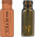VIAL C/R N9 AMBAR C/INSERT 11,6X32MM 0,2ML C/100PC