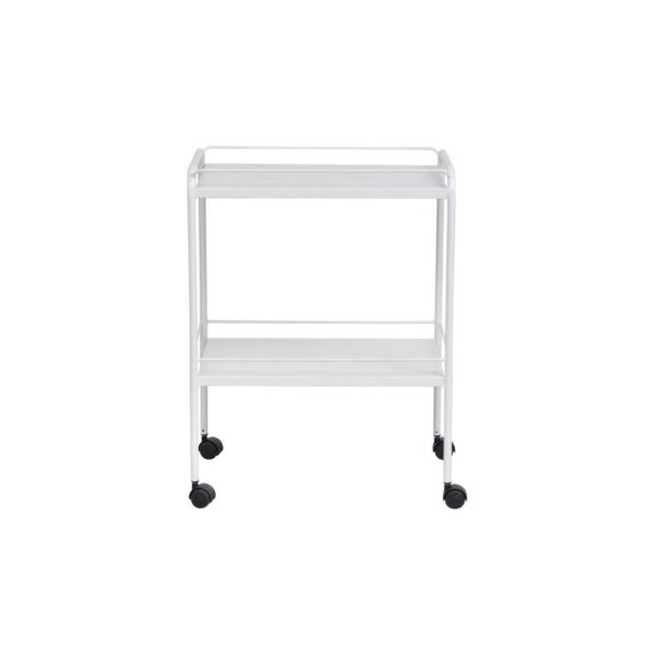 MESA AUXILIAR PINTURA EPÓXI 90X50X80CM COM RODIZIO E VARANDA - SALUTEM - Imagem 2
