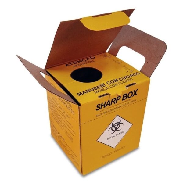COLETOR DE MATERIAIS PERFUROCORTANTES PARDO 07 LITROS SHARPBOX C/20 DESCARPACK