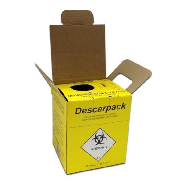COLETOR DE MATERIAIS PERFUROCORTANTES AMARELO 1,5 LITROS DESCARPACK - Imagem 3