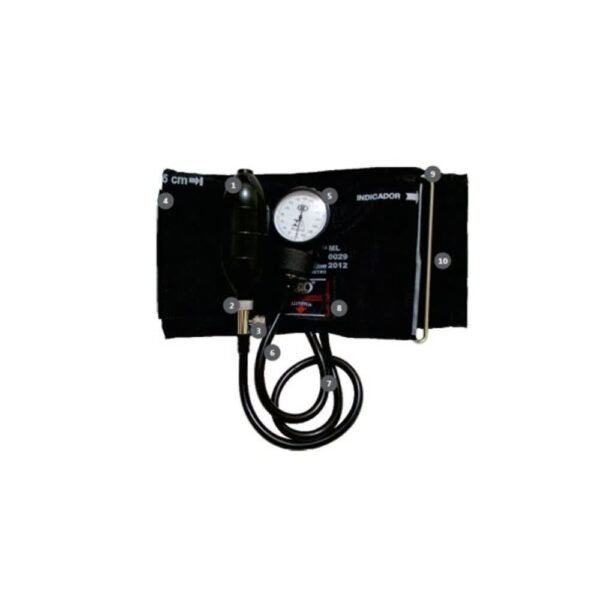 ESFIGMOMANÔMETRO APARELHO DE PRESSÃO ADULTO NYLON ARGOLA/VELCRO PRETO AP3000 BIC - Imagem 2