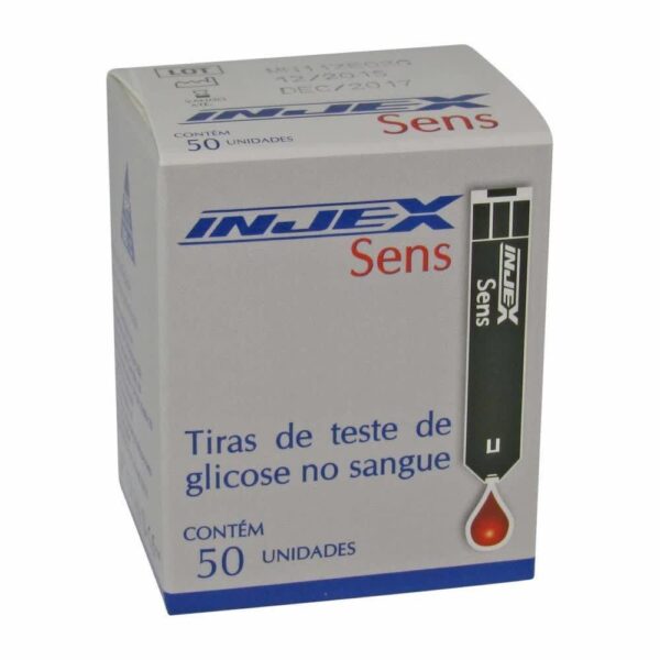 TIRAS DE TESTE PARA GLICEMIA (GLICOSE) SENS II INJEX C/ 100 TESTES