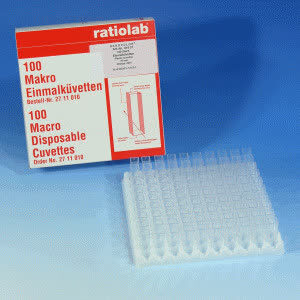 CUBETA DE PLASTICO 10MM P/ ESPECTROFOTOMETROS C/100PC