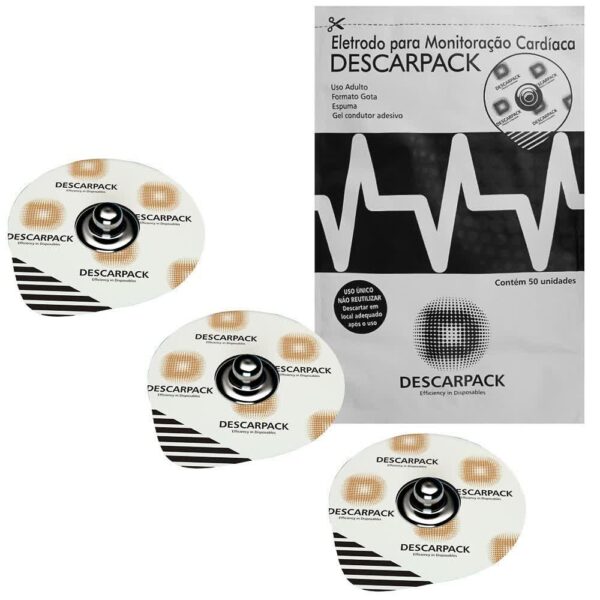 ELETRODO ECG MONITORAÇÃO CARDÍACA C/ 50 DESCARPACK