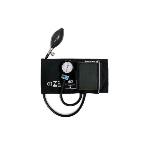 ESFIGMOMANÔMETRO APARELHO DE PRESSÃO ADULTO PVC NYLON VELCRO PRETO AP0316 BIC - Imagem 2