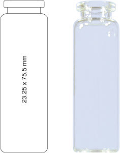 VIAL S/R N20-20 DIN INCOLOR 23,25X75,5MM 20ML C/100PC