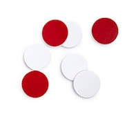 RED PTFE/WHT SI SEPTA,0.060IN,12MM,100PK