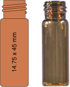 VIAL C/R N13-4G AMBAR 14,75X45MM 4ML C/100PC