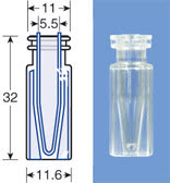 VIAL S/R N11-1 TPX INCOLOR C/INSERT ABERT.LARG.1ML C/100PC