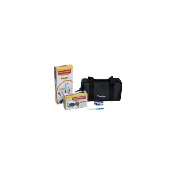 KIT ACADÊMICO PREMIUM (ESFIGMOMANÔMETRO ANERÓIDE + ESTETOSCÓPIO RAPPAPORT + TERMÔMETRO CLÍNICO + BOLSA) - ACCUMED - Imagem 2