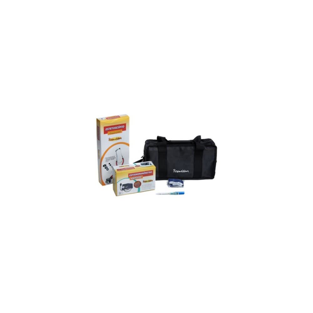 KIT ACADÊMICO PREMIUM (ESFIGMOMANÔMETRO ANERÓIDE + ESTETOSCÓPIO RAPPAPORT + TERMÔMETRO CLÍNICO + BOLSA) - ACCUMED - Imagem 2