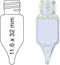 VIAL C/R N8-1 C INCOLOR CONICO 11,5X32,5MM 1,5ML C/100PC